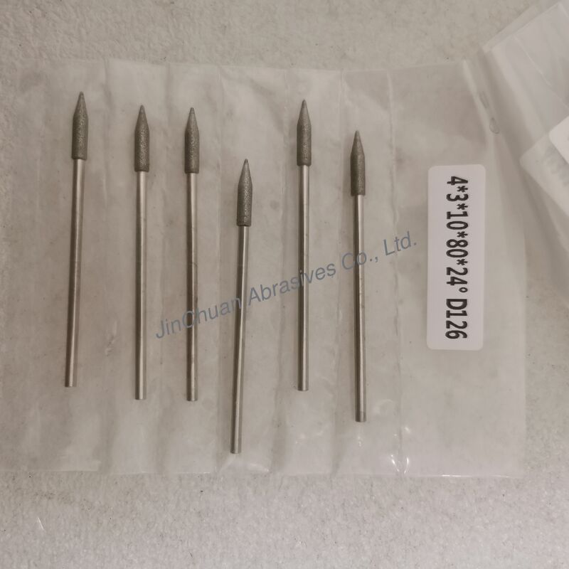 Custom-Made 4*3*10*80mm  17°-120° D126 Electroplated Grinding bits For Cemented Carbide