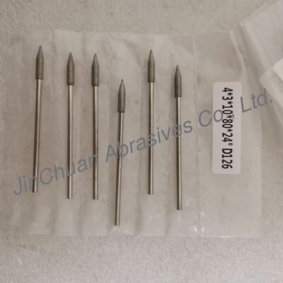 Wykonane na zamówienie 4*3*10*80mm 17°-120° D126 Elektrogalwaniczne trzpienie szlifierskie do węglika spiekanego